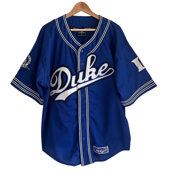 Vintage Colosseum Duke Blue Devils Baseball Jersey 2XL NCAA Retro EUC - Picture 1 of 14